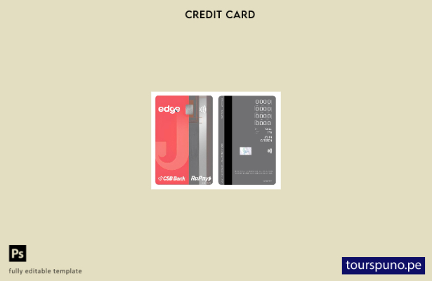 listo para imprimir plantilla de tarjeta vertical de crédito India Edge CSB Bank